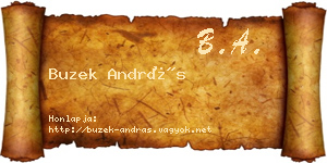 Buzek András névjegykártya